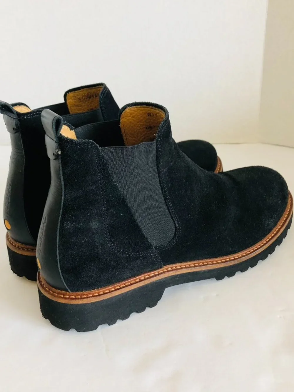 Samuel Hubbard Black Suede Chelsea Boots Leather Lining Pull on Portugal US 7